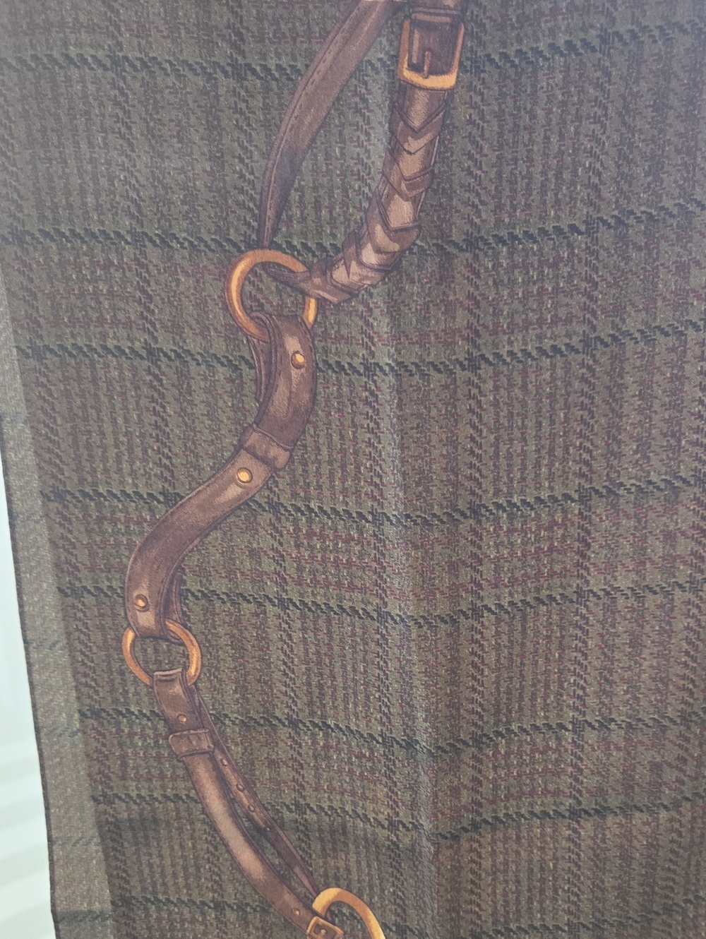 Vintage Ralph Lauren Brown  Equistrian Print Scarf - Picture 5 of 6